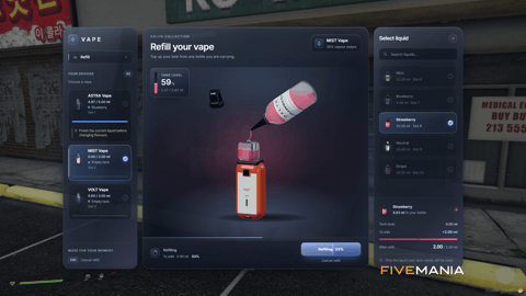 FIVEM Cloud Nine Vapes Script | Realistic Vaping System | Custom UI | Vape Shop | Refillable E-Liquids | Add-On | Optimized | Fivem Ready | High Quality, image 21