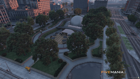 FIVEM Legion Square V4 | Revitalized Public Space MLO | Amphitheater | Seating Areas | Food Stalls | Water Features | Add-On | Optimized | Fivem Ready | High Quality — image 3