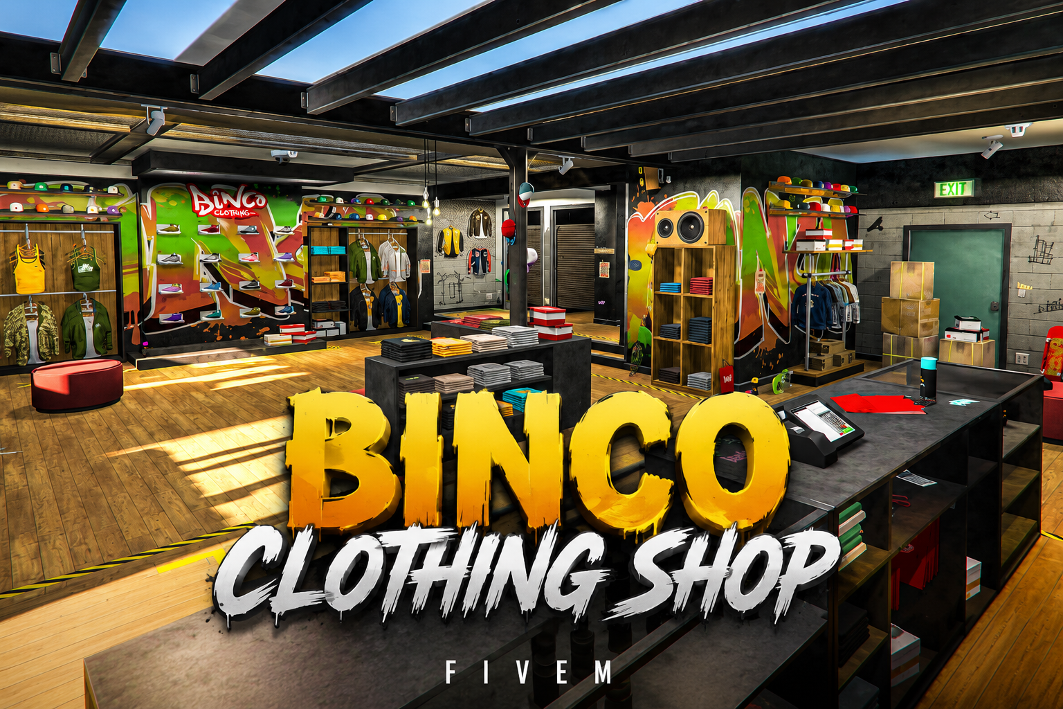 FIVEM Binco Clothing Shop | Custom Clothing Store MLO | Interior & Exterior | Modern Design | Optimized | Add-On | Fivem Ready | High Quality