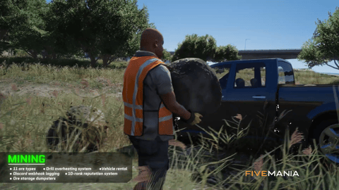 FIVEM Mining Job Script | Realistic Resource Gathering Script | 11 Ore Types | 6 Mining Zones | Ore Processing | Reputation System | Vehicle Rental | Add-On | Optimized | Fivem Ready | High Quality, image 4