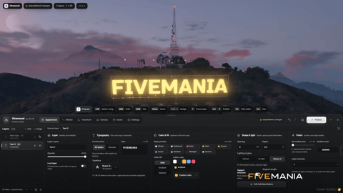 FIVEM Vinewood Sign Studio editor | Interactive Sign Customization Tool | Live Editing | Text & Image Layers | Lighting & Glow | 3D Letters | Add-On | Optimized | Fivem Ready | High Quality, image 14
