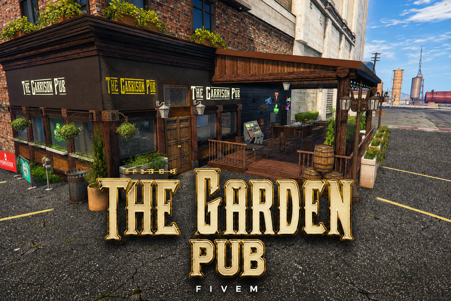FIVEM The Garden Pub | Lively Bar & Pub MLO | Interior & Exterior | Outdoor Seating | Custom Props | Add-On | Optimized | Fivem Ready | High Quality