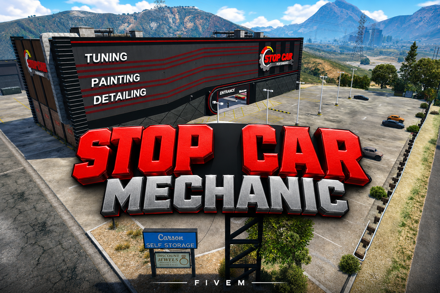 FIVEM Stop Car Mechanic | Full-Service Garage MLO | Interior & Exterior | Tuning & Detailing | Rooftop Parking | Add-On | Optimized | Fivem Ready | High Quality