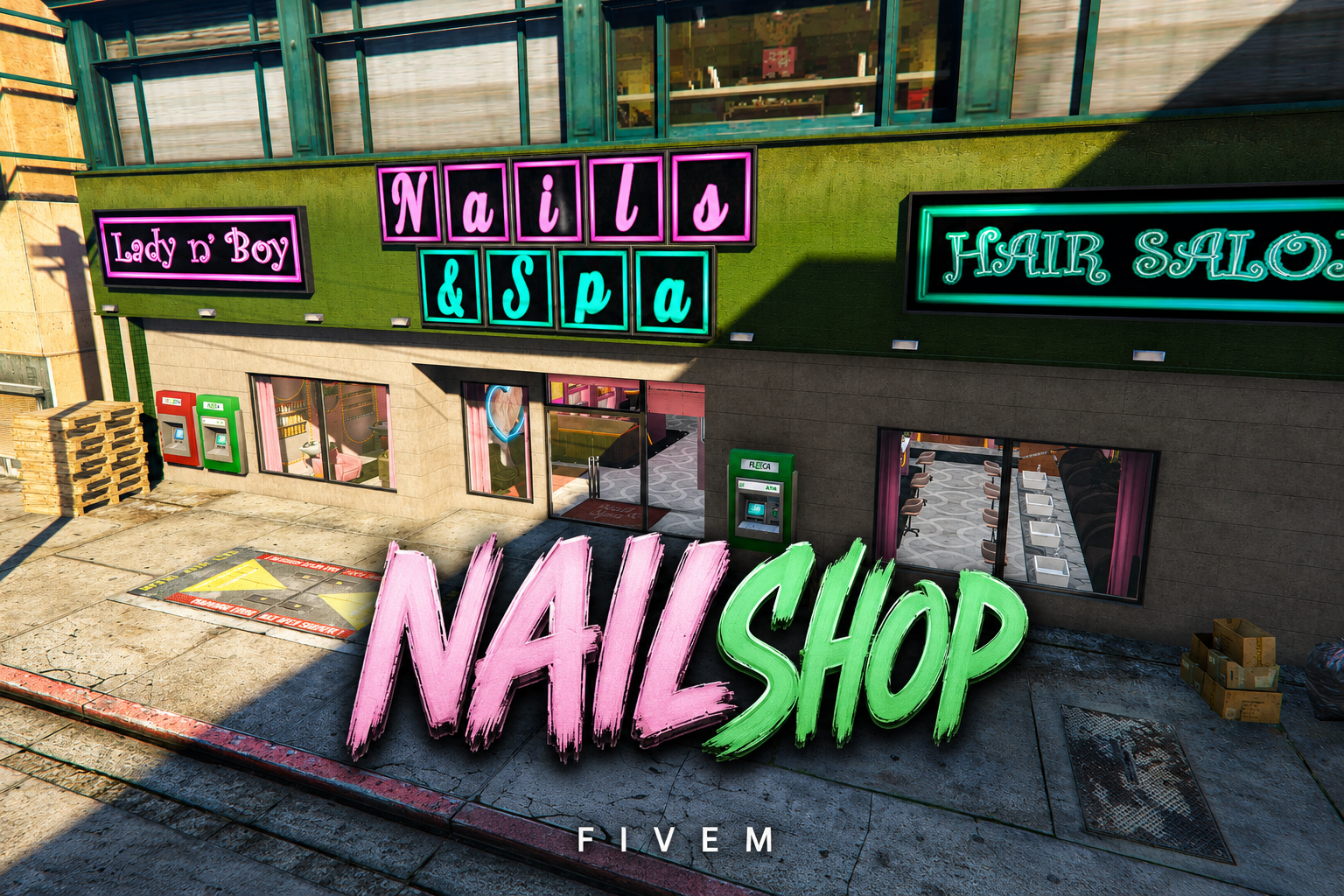 FIVEM Nail Shop | Modern Nail & Hair Salon MLO | Interior & Exterior | Spa Services | Hair Styling Stations | Add-On | Optimized | Fivem Ready | High Quality