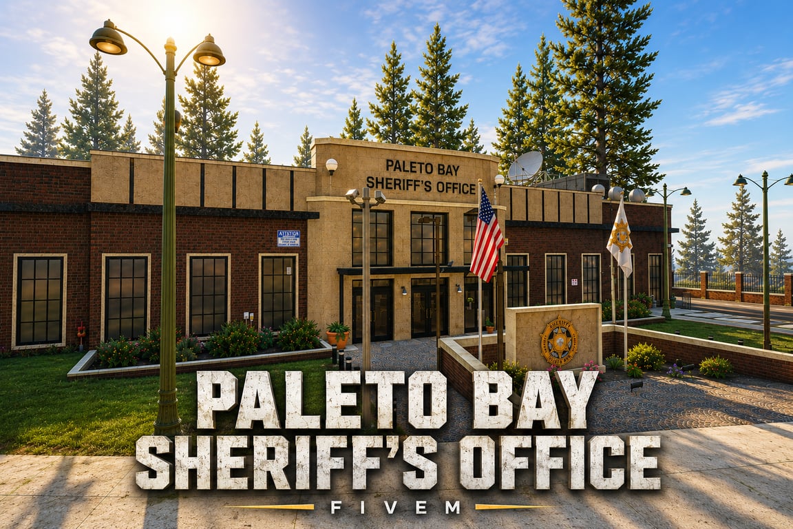 FIVEM Paleto Sherif | Detailed Sheriff's Office MLO | Interior & Exterior | Meeting Rooms | Jail Cells | Reception Area | Add-On | Optimized | Fivem Ready | High Quality