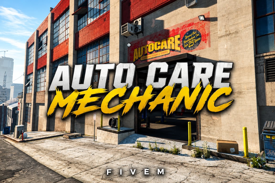 FIVEM Auto Care Mechanic | Spacious Mechanic Shop MLO | Interior & Exterior | Working Lifts | Detailed Workshop | Add-On | Optimized | Fivem Ready | High Quality