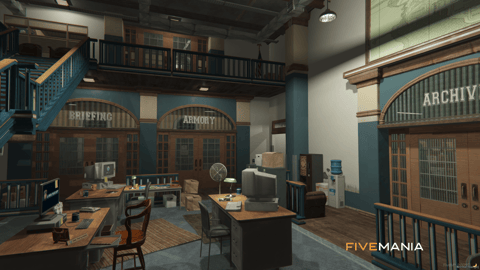 FIVEM Mesa Police Department | Detailed Police Station MLO | Interior & Exterior | Jail Cells | Briefing Room | Armory | Add-On | Optimized | Fivem Ready | High Quality — image 9