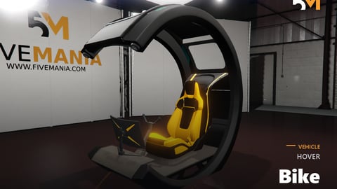 FIVEM Hover Bike | Futuristic Hover Vehicle Add-On | Custom Interior | Working Lights | Animated Thrusters | Add-On | Optimized | Fivem Ready | High Quality cover