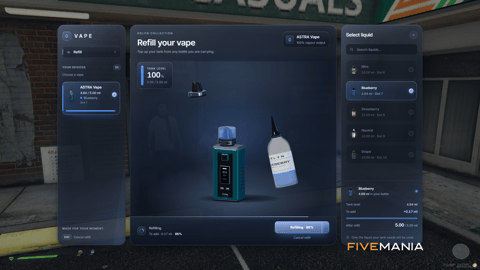 FIVEM Cloud Nine Vapes Script | Realistic Vaping System | Custom UI | Vape Shop | Refillable E-Liquids | Add-On | Optimized | Fivem Ready | High Quality, image 13