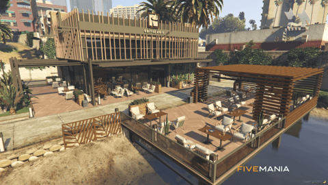 FIVEM Coffee Noir | Modern Lakeside Cafe MLO | Interior & Exterior | Outdoor Seating | Add-On | Optimized | Fivem Ready | High Quality — image 2