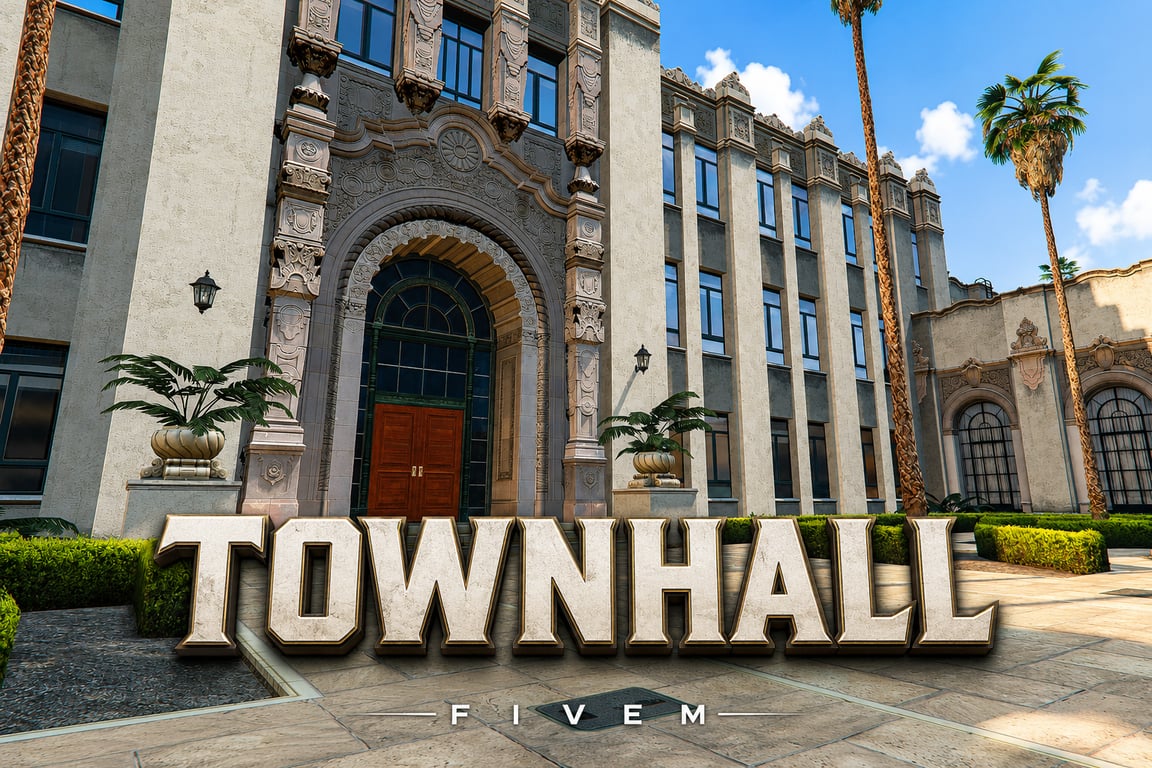 FIVEM Townhall | Grand Civic Building MLO | Interior & Exterior | Offices | Meeting Room | Courtroom | Add-On | Optimized | Fivem Ready | High Quality