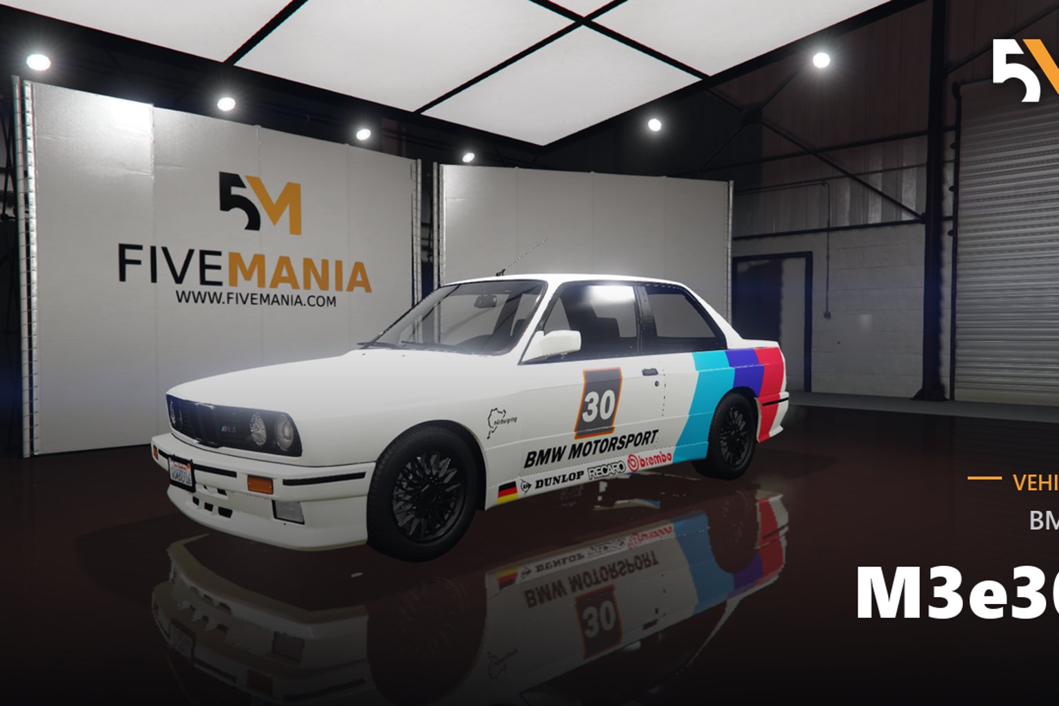FIVEM BMW M3e30 | Realistic Sports Car [Badged] Add-On | Liveries | Interior & Exterior | Working Lights | Optimized | Fivem Ready | High Quality