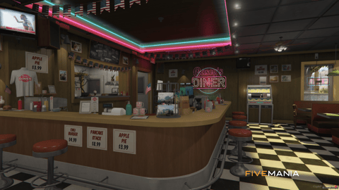FIVEM Route 68 Diner | Classic American Diner MLO | Interior & Exterior | Detailed Kitchen | Office & Restrooms | Add-On | Optimized | Fivem Ready | High Quality — image 2