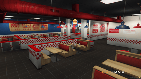 FIVEM Burger Shot Vespucci | Iconic Fast Food Restaurant MLO | Interior & Exterior | Full Kitchen | Dining Area | Staff Rooms | Add-On | Optimized | Fivem Ready | High Quality — image 7