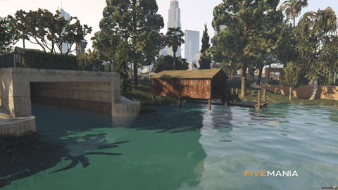 FIVEM Grove Street Lake | Multi-Purpose Waterfront MLO | Gym & Office | Outdoor Lounge | Amphitheater & Beach | Add-On | Optimized | Fivem Ready | High Quality — image 47