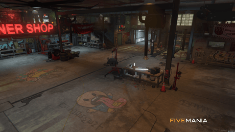 FIVEM Tuner Shop | Custom Mechanic Shop MLO | Interior & Exterior | Bar & Basketball Court | Car Lifts | Add-On | Optimized | Fivem Ready | High Quality — image 20