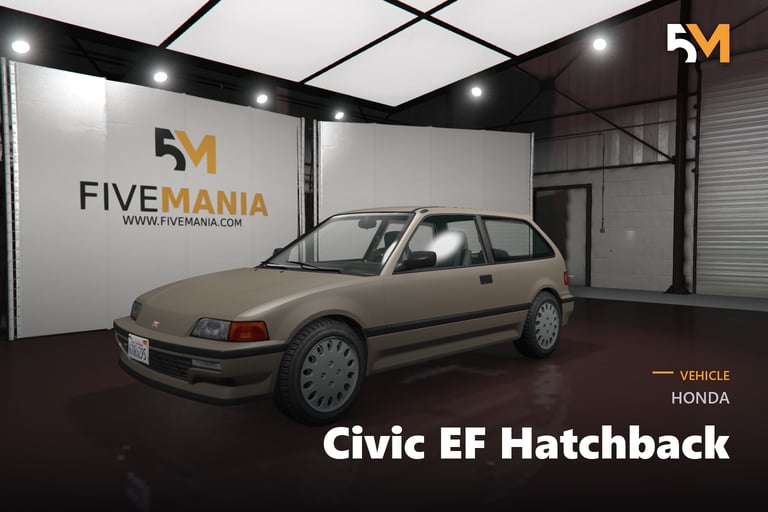 FIVEM Honda Civic EF Hatchback, Lore Friendly Classic Compact Car