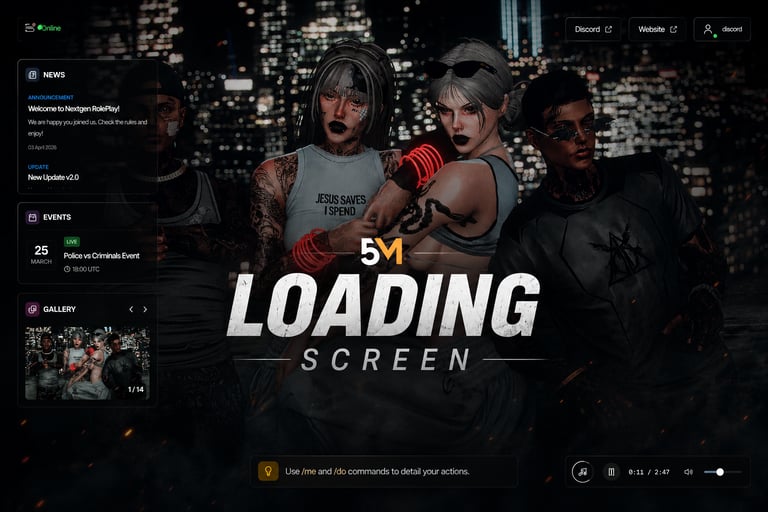 FIVEM Loading Screen, Customizable Server Intro