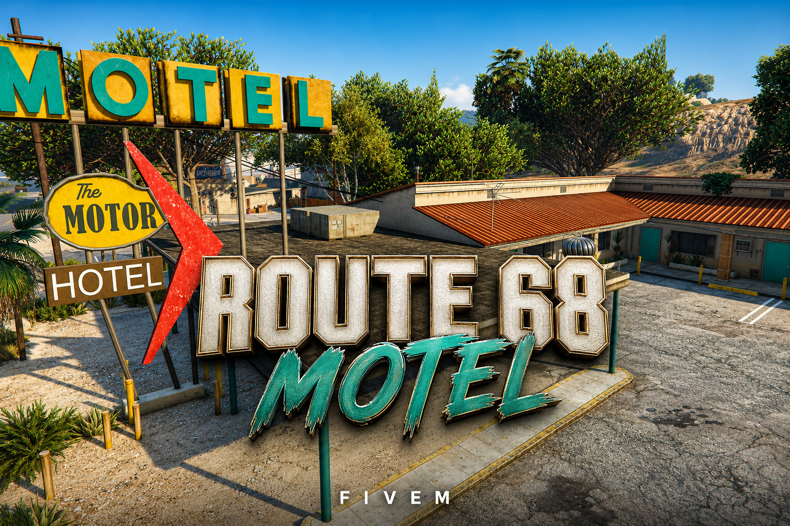 FIVEM Route 68 Motel | Rustic Roadside MLO | Interior & Exterior | Multiple Rooms | Add-On | Optimized | Fivem Ready | High Quality