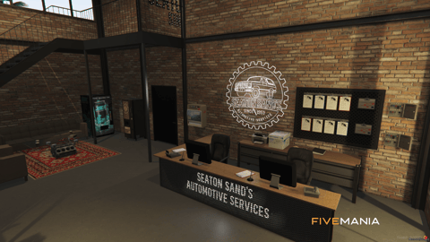 FIVEM Sandy Mechanic | Custom Mechanic Shop MLO | Interior & Exterior | Reception & Lounge | Detailing Bay | Gaming Zone | Add-On | Optimized | Fivem Ready | High Quality — image 9
