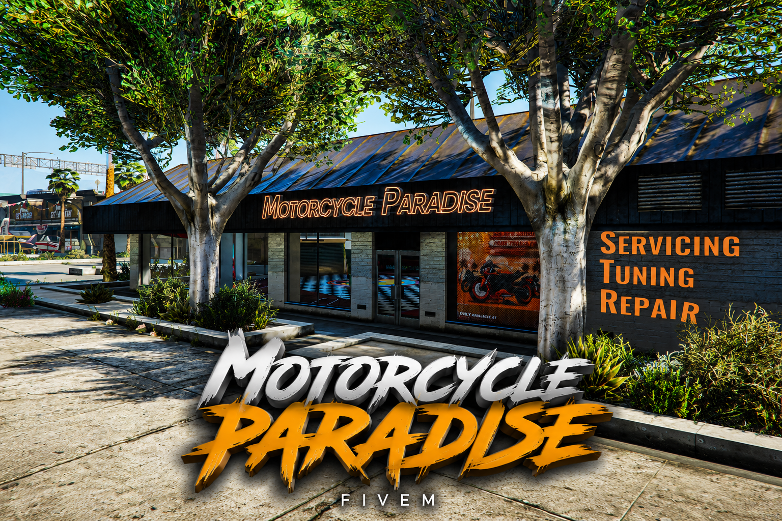 FIVEM Motorcycle Paradise | Motorcycle Dealership & Garage MLO | Interior & Exterior | Showroom & Workshop | Add-On | Optimized | Fivem Ready | High Quality