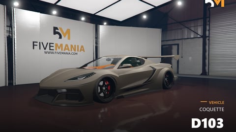 FIVEM Coquette D103 | Sports Car Add-On | Interior & Exterior | Working Lights | Tuning Parts | Animated Doors | Add-On | Optimized | Fivem Ready | High Quality cover
