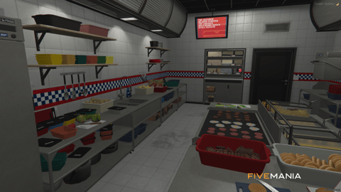 FIVEM Burgershot Restaurant | Iconic Fast Food Restaurant MLO | Interior & Exterior | Detailed Kitchen | Dining Area | Restrooms | Add-On | Optimized | Fivem Ready | High Quality — image 13