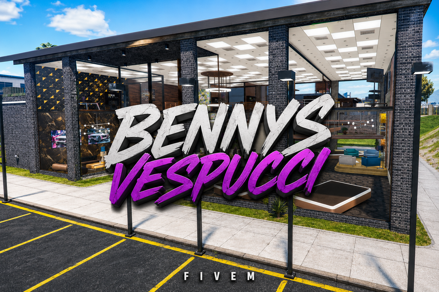 FIVEM Bennys Vespucci | Premium Mechanic Shop MLO | Interior & Exterior | Customization Bays | Reception & Office | Add-On | Optimized | Fivem Ready | High Quality