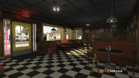 FIVEM Route 68 Diner | Classic American Diner MLO | Interior & Exterior | Detailed Kitchen | Office & Restrooms | Add-On | Optimized | Fivem Ready | High Quality — image 11