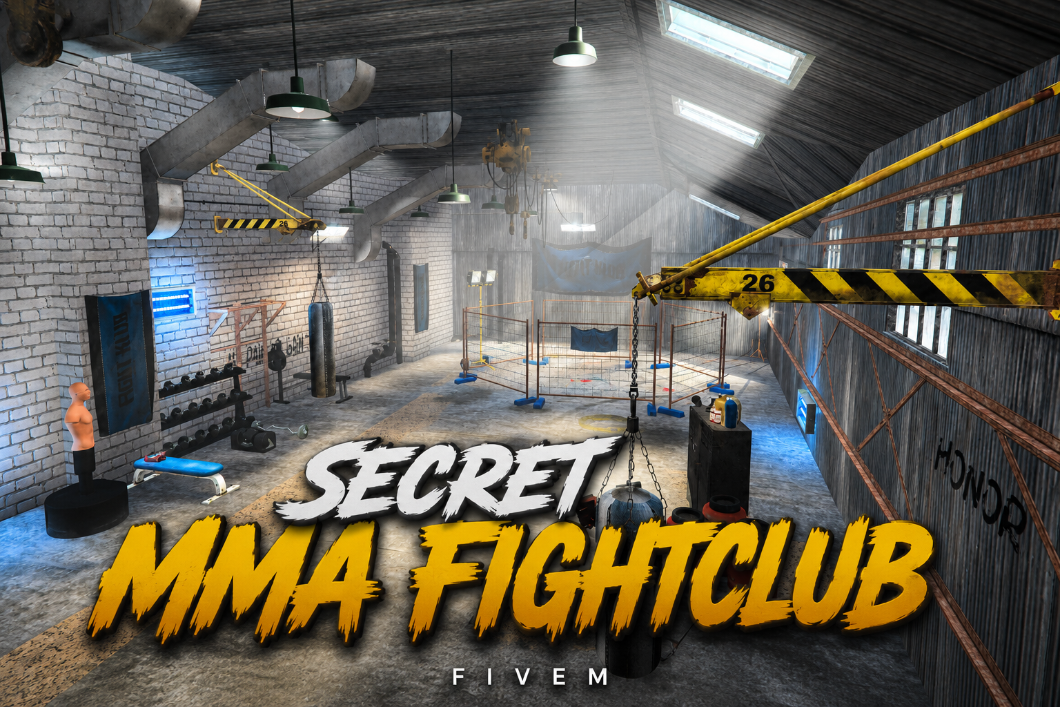 FIVEM Secret Mma Fightclub | Hidden MMA Fight Club MLO | Interior & Exterior | Training Area | Fight Ring | Add-On | Optimized | Fivem Ready | High Quality