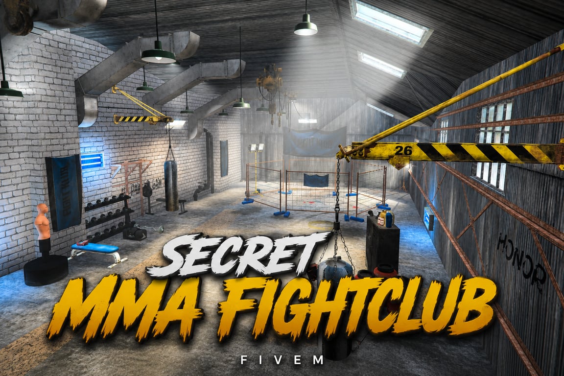 FIVEM Secret Mma Fightclub | Hidden MMA Fight Club MLO | Interior & Exterior | Training Area | Fight Ring | Add-On | Optimized | Fivem Ready | High Quality