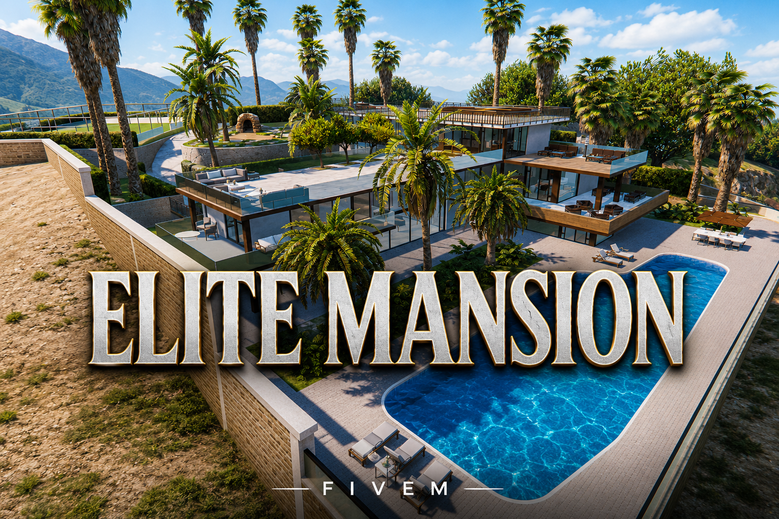 FIVEM Elite Mansion | Luxury Modern Estate | Interior & Exterior | Pool & Home Theater | Add-On | Optimized | Fivem Ready | High Quality