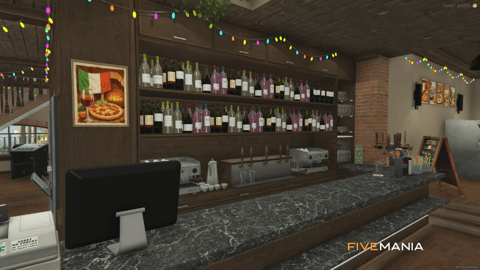FIVEM The Italian Pizza Restaurant | Authentic Dining MLO | Interior & Exterior | Detailed Bar | Kitchen & Storage | Add-On | Optimized | Fivem Ready | High Quality — image 7