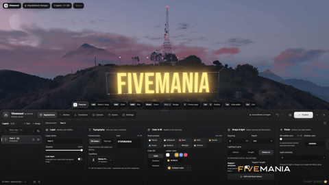 FIVEM Vinewood Sign Studio editor | Interactive Sign Customization Tool | Live Editing | Text & Image Layers | Lighting & Glow | 3D Letters | Add-On | Optimized | Fivem Ready | High Quality, image 13