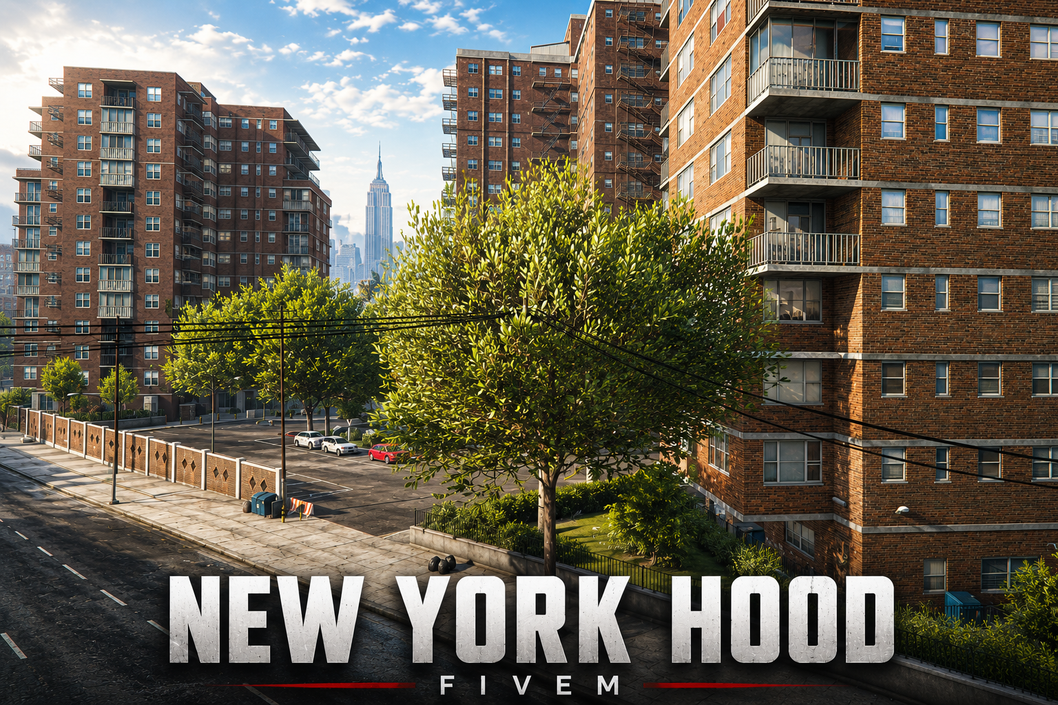 FIVEM New York Hood | Urban Neighborhood Map Edit | Apartment Buildings | Skate Park | Basketball Court | Detailed Environment | Add-On | Optimized | Fivem Ready | High Quality