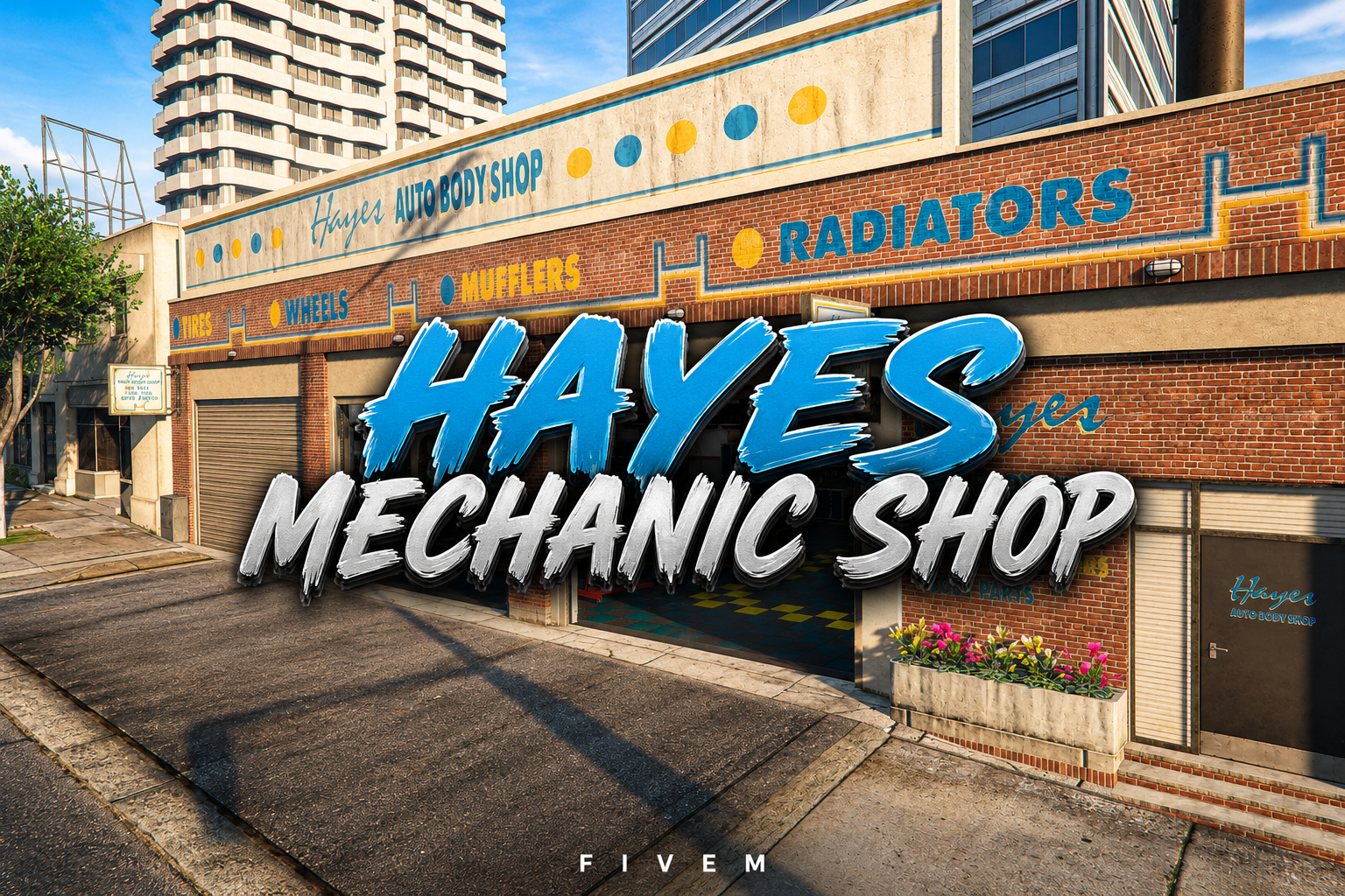 FIVEM Hayes Mechanic Shop | Custom Mechanic Shop MLO | Interior & Exterior | Repair Bays | Office & Waiting Area | Add-On | Optimized | Fivem Ready | High Quality