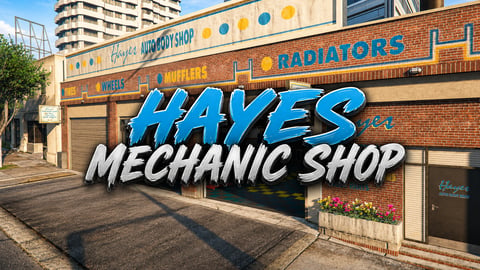 FIVEM Hayes Mechanic Shop | Custom Mechanic Shop MLO | Interior & Exterior | Repair Bays | Office & Waiting Area | Add-On | Optimized | Fivem Ready | High Quality cover