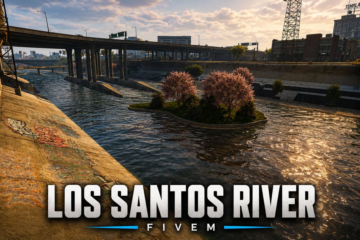 FIVEM Lossantosriver | Revitalized Map Edit | Landscaping & Seating Areas | Add-On | Optimized | Fivem Ready | High Quality