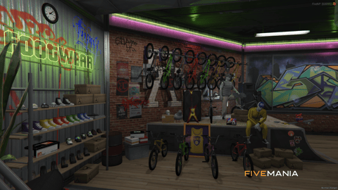 FIVEM Skate Zone Shop | Skate Park & Retail MLO | Interior & Exterior | Skate Ramps | Clothing & Bikes | Custom Props | Add-On | Optimized | Fivem Ready | High Quality — image 9