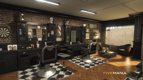 FIVEM Barbershop Reworked V3 | Modern Barbershop MLO | Interior & Exterior | Custom Props | Reception & Waiting Areas | Add-On | Optimized | Fivem Ready | High Quality — image 3