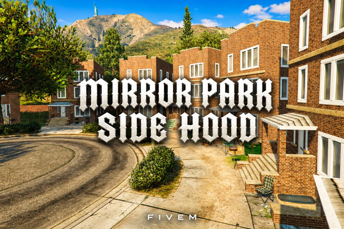 FIVEM Mirrorparkside Hood | Residential Neighborhood MLO | Basketball Court & Custom Houses | Optimized | Fivem Ready | High Quality | Add-On