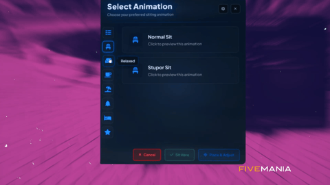 FIVEM Sit Anywhere | Universal Sitting Script | Custom Animations | Lay Down Feature | Prop Detection | Custom UI | Add-On | Optimized | Fivem Ready | High Quality, image 13