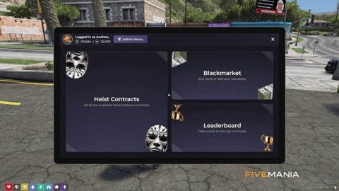 FIVEM Heist Contracts | Advanced Crime Script | Multiple Heists | Minigames | Admin Panel | Custom UI | Add-On | Optimized | Fivem Ready | High Quality, image 4