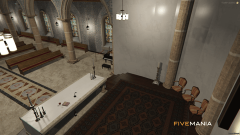 FIVEM Rockford Church | Grand Church MLO | Interior & Exterior | Stained Glass | Add-On | Optimized | Fivem Ready | High Quality — image 9