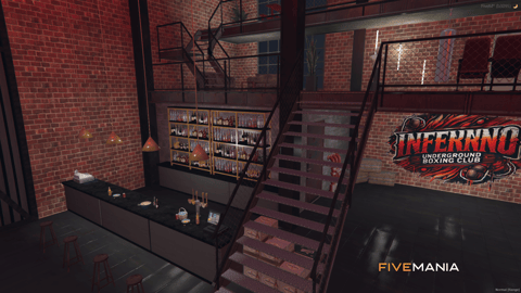 FIVEM Inferno Boxing Club | Multi-Level Boxing Club MLO | Interior & Exterior | Training Facilities | Bar & Lounge | Spectator Seating | Add-On | Optimized | Fivem Ready | High Quality — image 3
