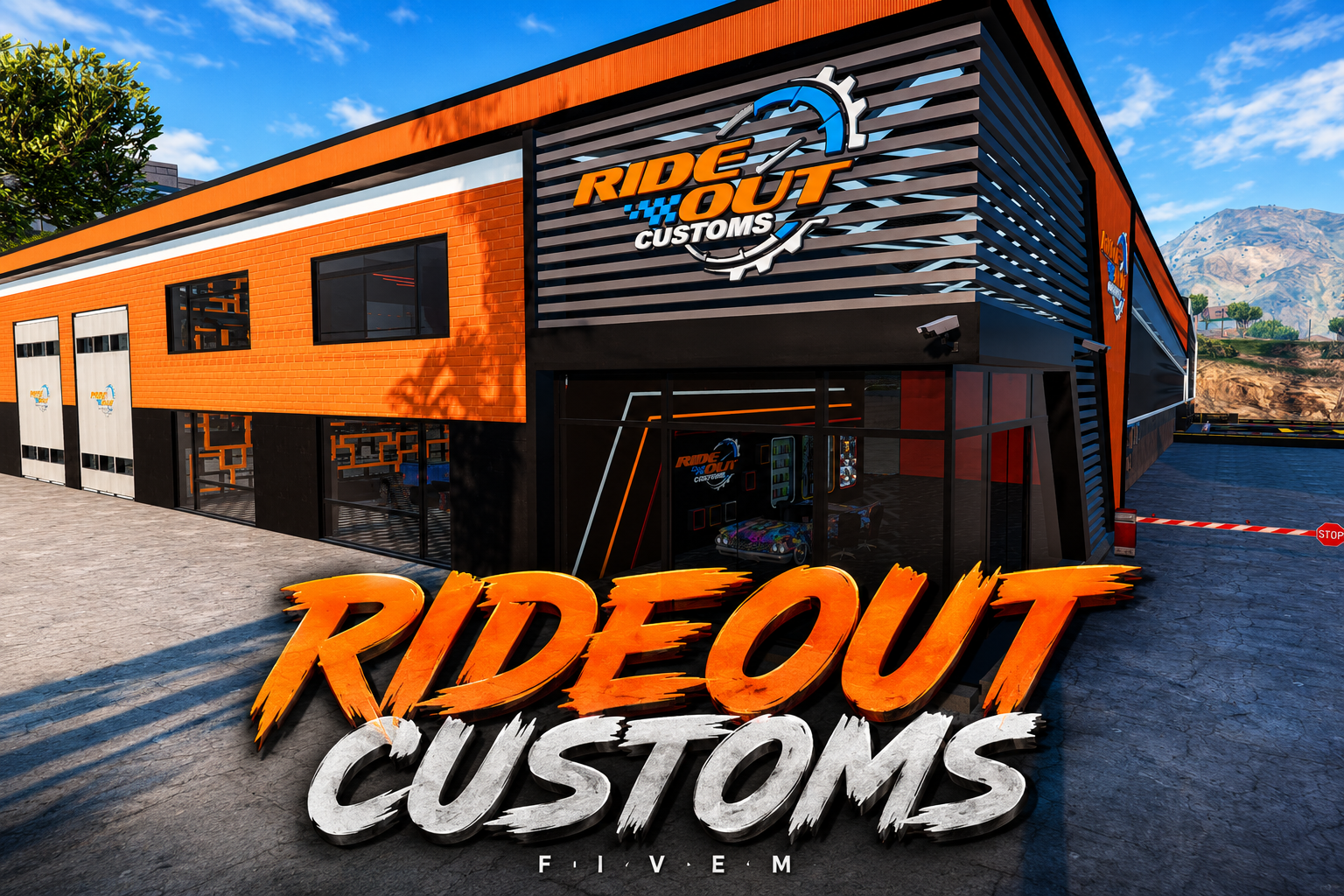 FIVEM Rideout Customs | Custom Mechanic Shop MLO | Interior & Exterior | Multiple Bays | Lounge Area | Add-On | Optimized | Fivem Ready | High Quality