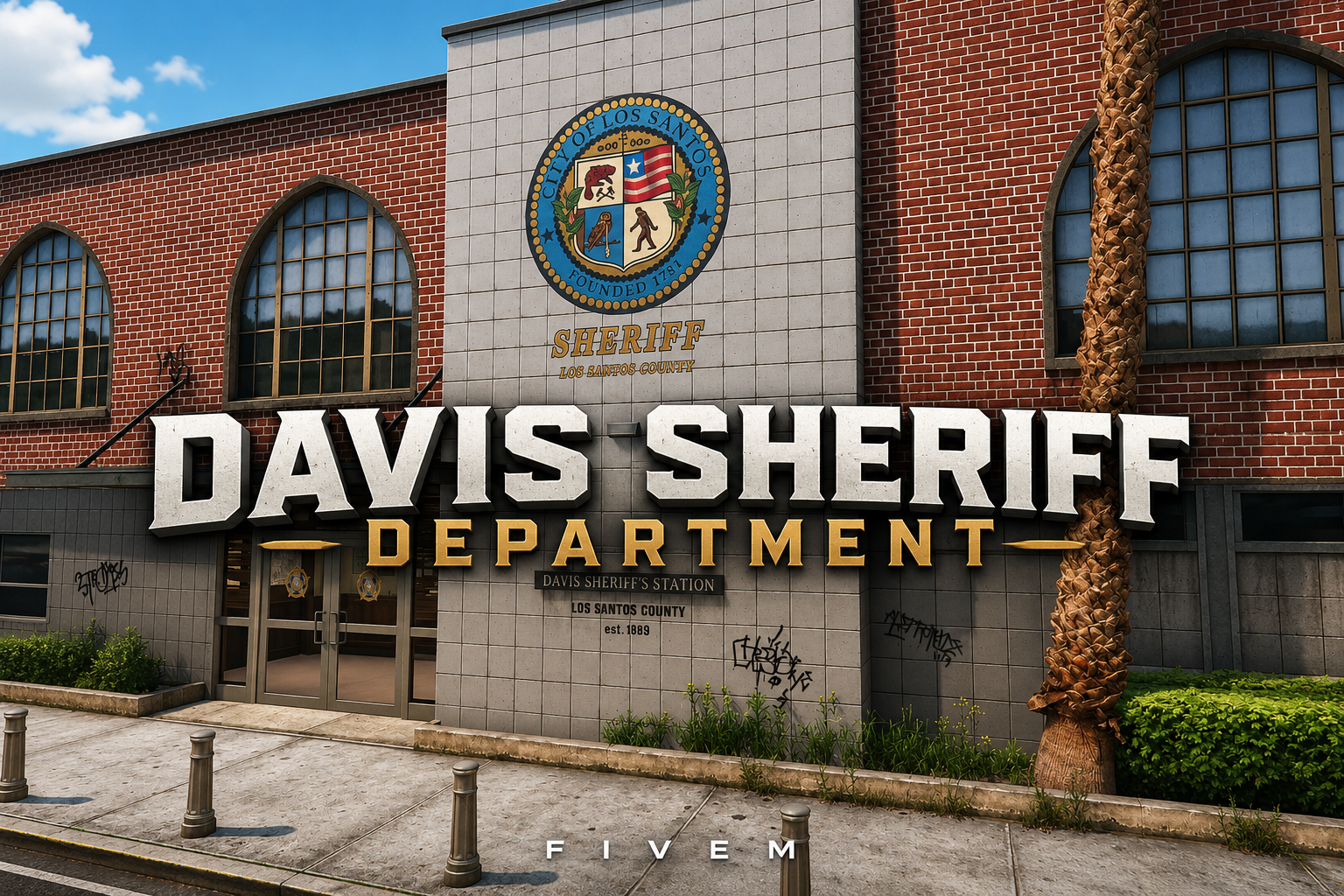 FIVEM Davis Sheriff Department | Lore-Friendly Sheriff's Department MLO | Interior & Exterior | Add-On | Optimized | Fivem Ready | High Quality