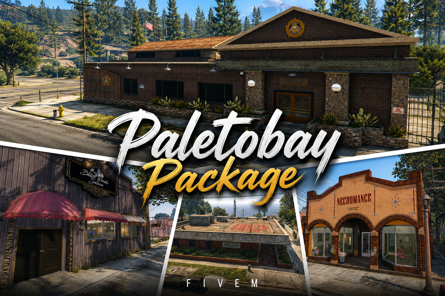 FIVEM Paletobay Package | Multi-Location MLO Bundle | Sheriff Station | Hospital | Businesses | Houses | Interior & Exterior | Add-On | Optimized | Fivem Ready | High Quality