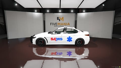FIVEM Alfa Romeo Giulia | Lore Friendly EMS Sedan | Working Emergency Lights | Push Bar | Custom Livery | Add-On | Optimized | Fivem Ready | High Quality, image 7