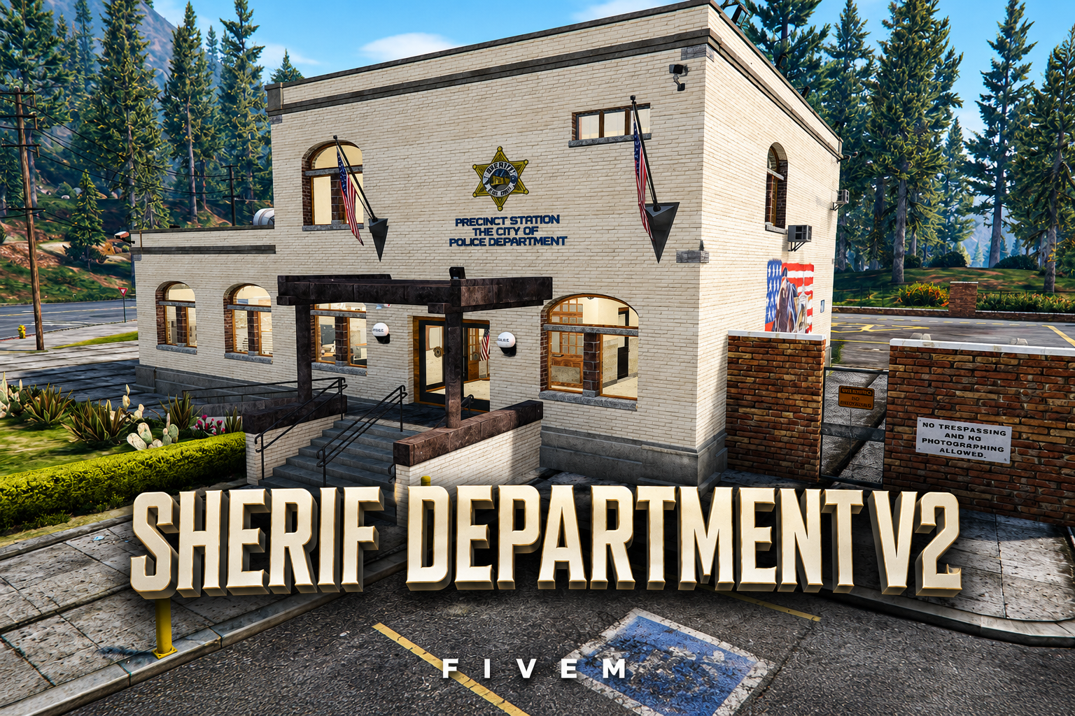 FIVEM Sherif Department V2 | Lore-Friendly Sheriff Department MLO | Interior & Exterior | Custom Props | Add-On | Optimized | Fivem Ready | High Quality